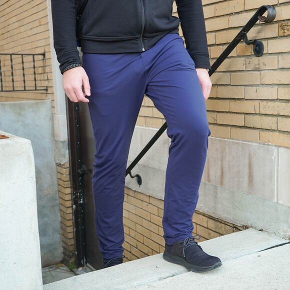 Public Rec Everyday Navy Blue Stretch Comfort Active Pants Size 42 - Picture 1 of 7